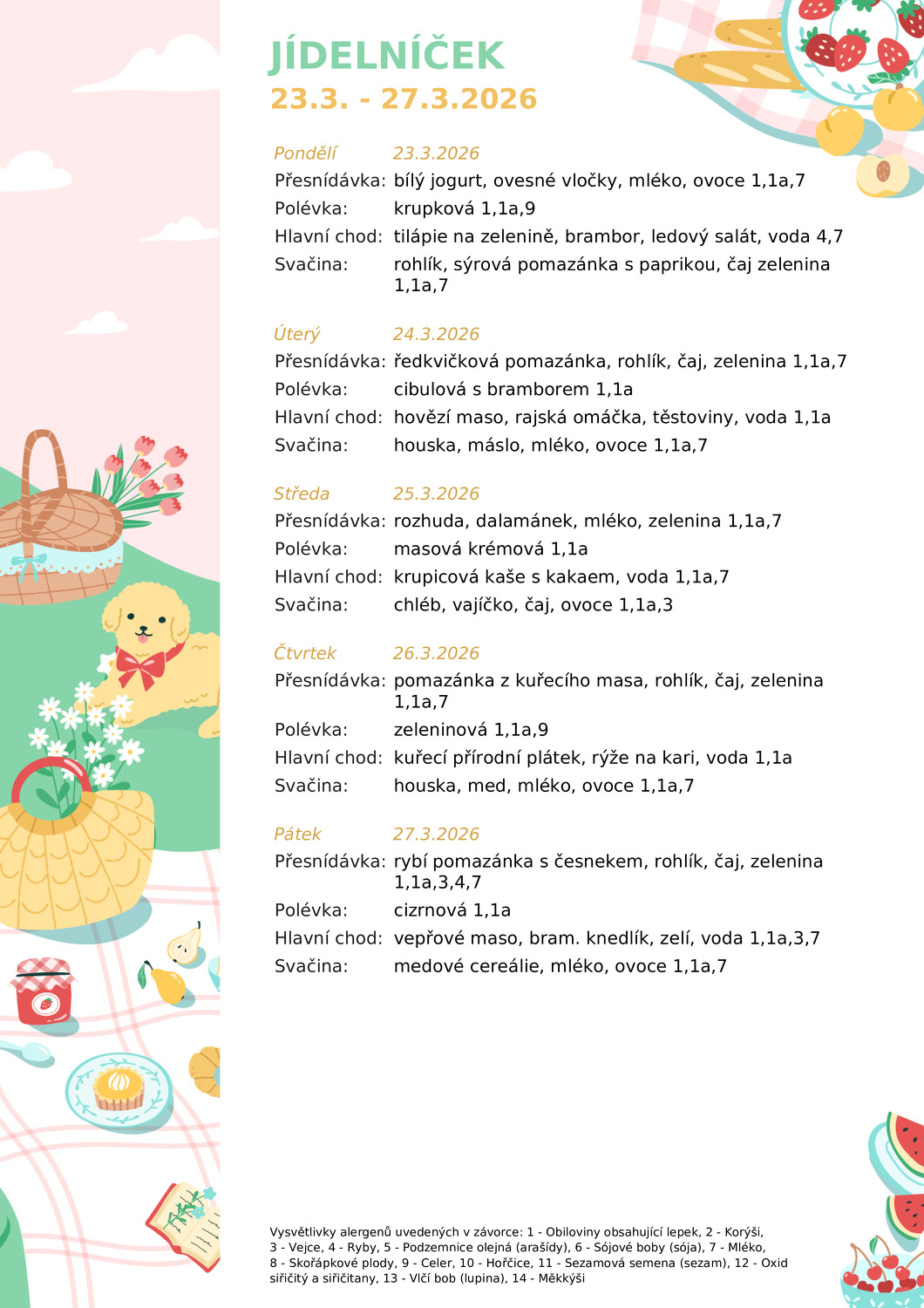 Jídelníček 23.3. - 27.3.02026